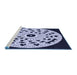 Sideview of Machine Washable Transitional Night Blue Rug, wshpat1956blu