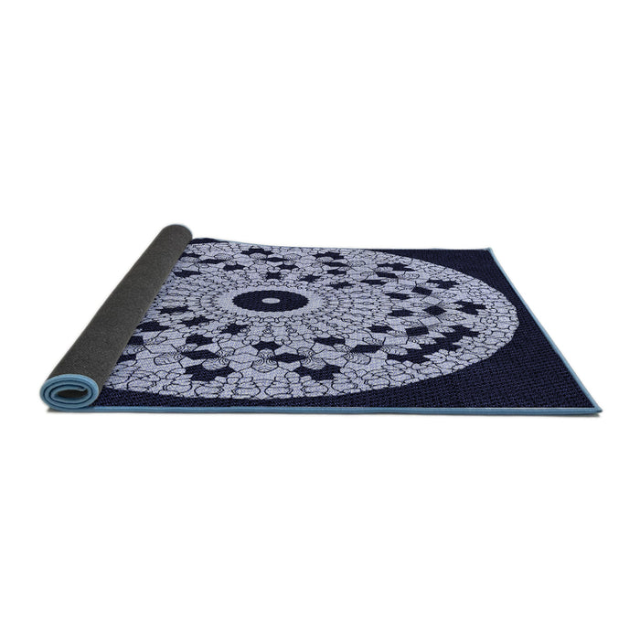 Thickness of Patterned Night Blue Rug, pat1956blu