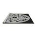 Sideview of Machine Washable Transitional Midnight Gray Rug, wshpat1956gry