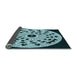 Thickness of Patterned Deep Teal Green Rug, pat1956lblu