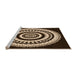 Sideview of Machine Washable Transitional Black Brown Rug, wshpat1957org