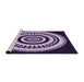 Sideview of Machine Washable Transitional Bright Lilac Purple Rug, wshpat1957pur