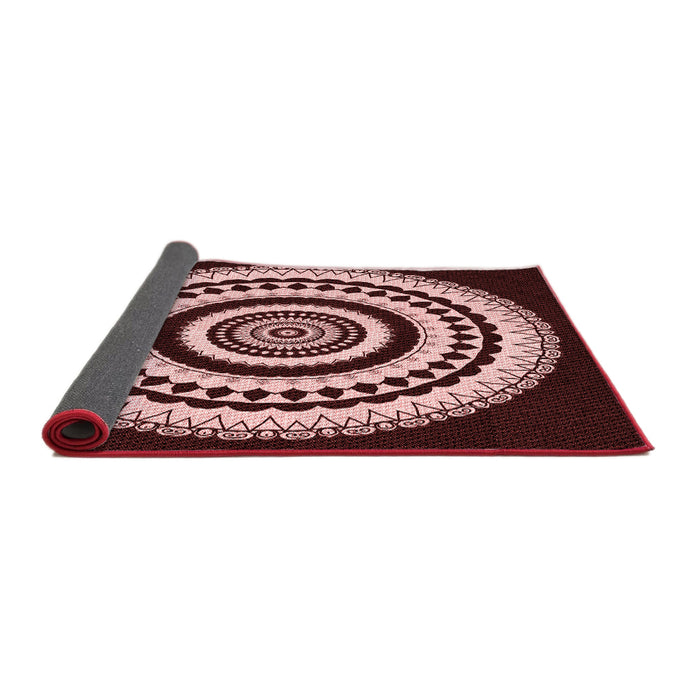 Thickness of Patterned Chocolate Brown Rug, pat1957rd