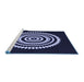 Sideview of Machine Washable Transitional Periwinkle Purple Rug, wshpat1958blu