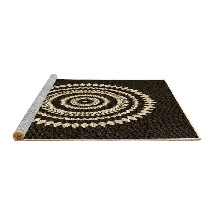 Sideview of Machine Washable Transitional Black Rug, wshpat1958brn