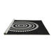 Sideview of Machine Washable Transitional Black Rug, wshpat1958gry