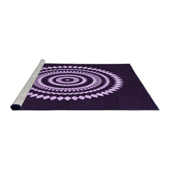 Sideview of Machine Washable Transitional Deep Purple Rug, wshpat1958pur