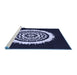 Sideview of Machine Washable Transitional Periwinkle Purple Rug, wshpat1959blu