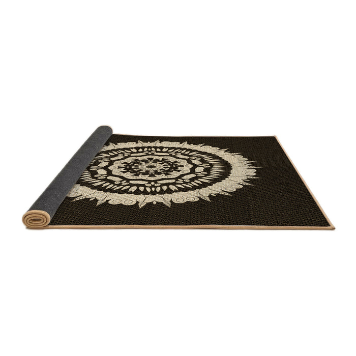 Thickness of Patterned Black Rug, pat1959brn