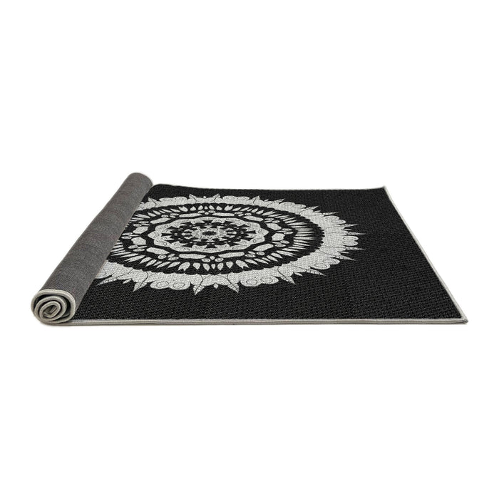 Thickness of Patterned Black Rug, pat1959gry