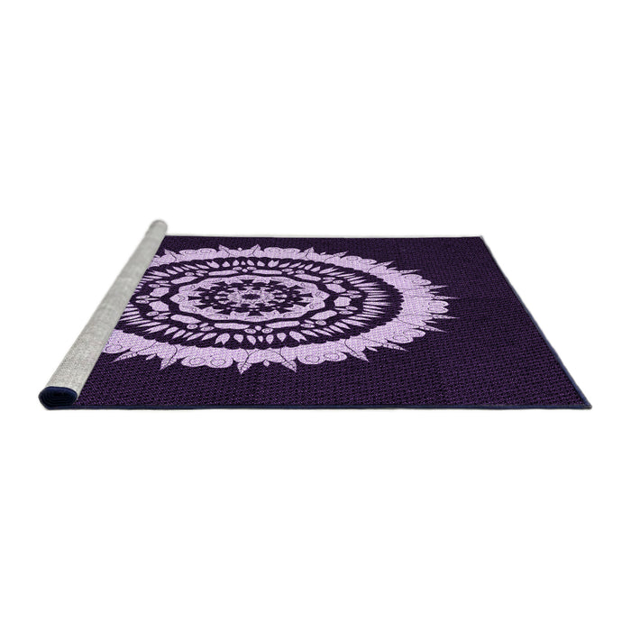 Sideview of Machine Washable Transitional Lavender Purple Rug, wshpat1959pur