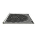 Sideview of Machine Washable Transitional Dark Gray Black Rug, wshpat196gry