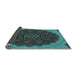 Thickness of Patterned Dark Slate Grey Green Rug, pat196lblu