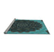 Sideview of Machine Washable Transitional Dark Slate Grey Green Rug, wshpat196lblu