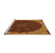 Sideview of Machine Washable Transitional Neon Orange Rug, wshpat196org