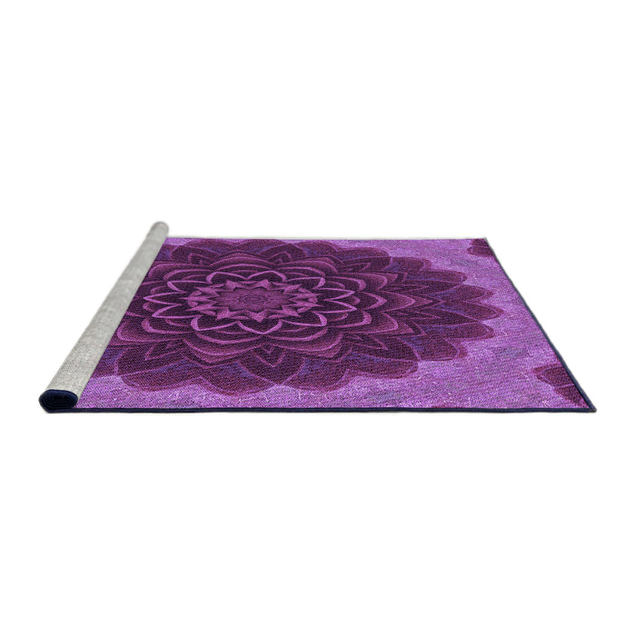 Sideview of Machine Washable Transitional Purple Rug, wshpat196pur