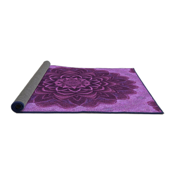 Thickness of Patterned Purple Rug, pat196pur