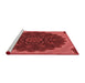 Sideview of Machine Washable Transitional Tomato Red Rug, wshpat196rd