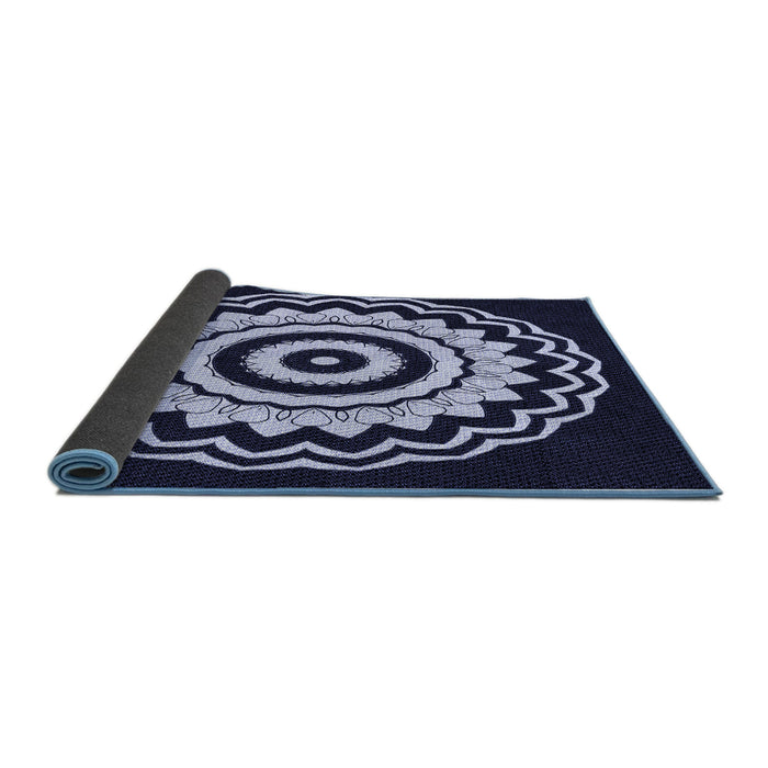 Thickness of Patterned Night Blue Rug, pat1960blu