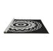 Sideview of Machine Washable Transitional Black Rug, wshpat1960gry