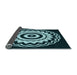 Thickness of Patterned Deep Teal Green Rug, pat1960lblu