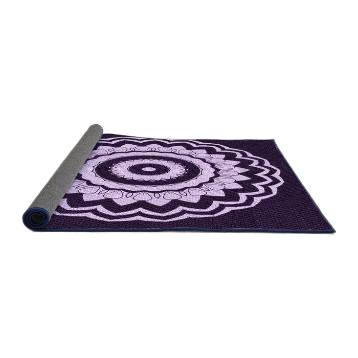 Thickness of Patterned Deep Purple Rug, pat1960pur
