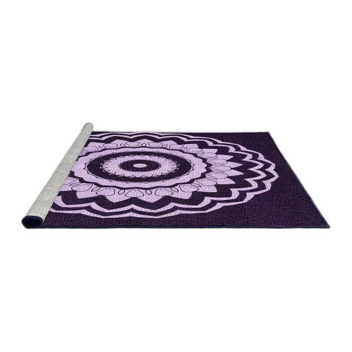 Sideview of Machine Washable Transitional Deep Purple Rug, wshpat1960pur