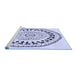 Sideview of Machine Washable Transitional Lavender Blue Rug, wshpat1962blu