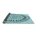 Thickness of Patterned Deep-Sea Green Rug, pat1962lblu