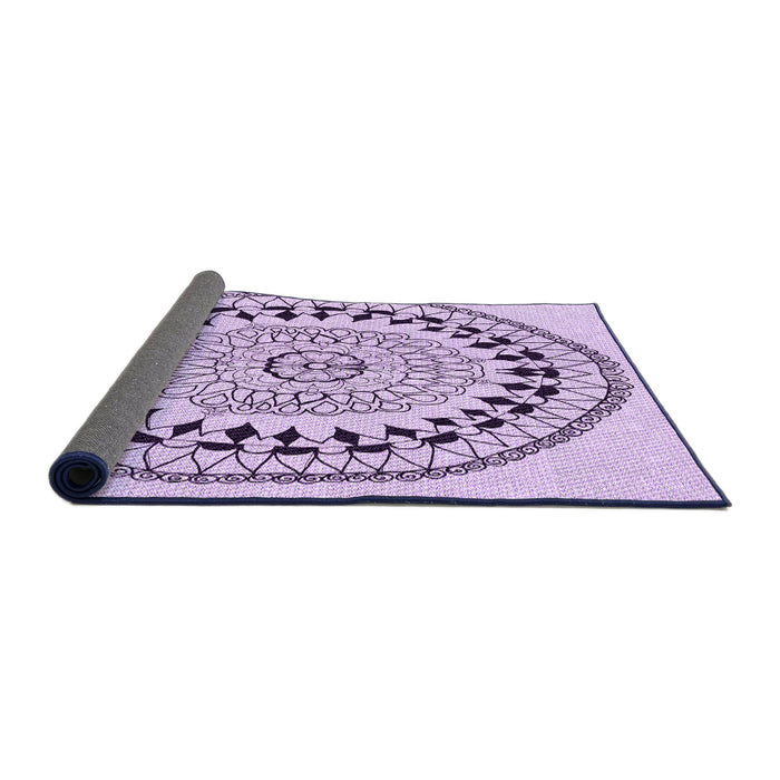 Thickness of Patterned Purple Flower Purple Rug, pat1962pur