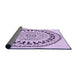 Thickness of Patterned Purple Flower Purple Rug, pat1962pur