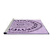 Sideview of Machine Washable Transitional Purple Flower Purple Rug, wshpat1962pur