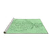 Sideview of Machine Washable Transitional Mint Green Rug, wshpat1963grn