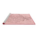 Sideview of Machine Washable Transitional Pastel Red Pink Rug, wshpat1963rd