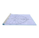 Sideview of Machine Washable Transitional Denim Blue Rug, wshpat1964blu