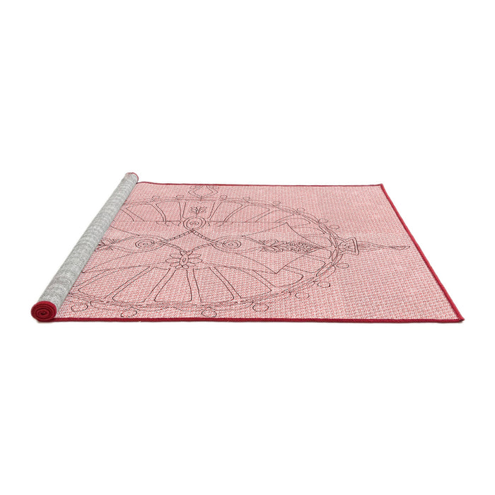 Sideview of Machine Washable Transitional Light Coral Pink Rug, wshpat1964rd