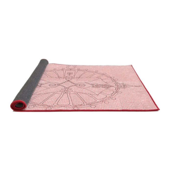 Thickness of Patterned Light Coral Pink Rug, pat1964rd