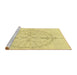 Sideview of Machine Washable Transitional Yellow Rug, wshpat1964yw