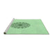 Sideview of Machine Washable Transitional Mint Green Rug, wshpat1965grn