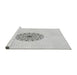 Sideview of Machine Washable Transitional Platinum Gray Rug, wshpat1965gry