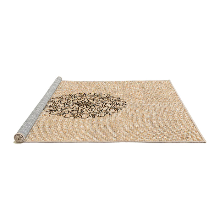 Sideview of Machine Washable Transitional Moccasin Beige Rug, wshpat1965org