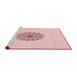 Sideview of Machine Washable Transitional Light Coral Pink Rug, wshpat1965rd