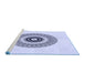 Sideview of Machine Washable Transitional Lavender Blue Rug, wshpat1966blu