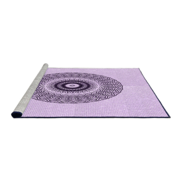 Sideview of Machine Washable Transitional Lilac Purple Rug, wshpat1966pur