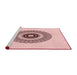 Sideview of Machine Washable Transitional Pink Rug, wshpat1966rd