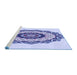 Sideview of Machine Washable Transitional Blue Rug, wshpat1967blu