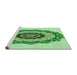 Sideview of Machine Washable Transitional Green Rug, wshpat1967grn