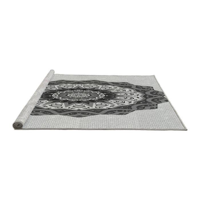 Sideview of Machine Washable Transitional Gray Rug, wshpat1967gry