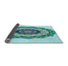 Thickness of Patterned Deep-Sea Green Rug, pat1967lblu