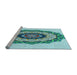 Sideview of Machine Washable Transitional Deep-Sea Green Rug, wshpat1967lblu